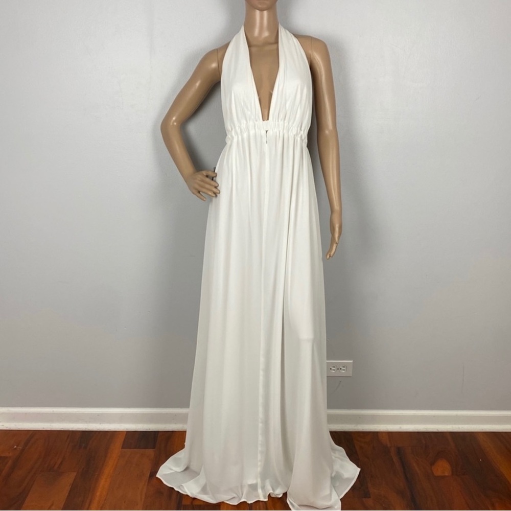 SHOW ME YOUR MUMU IVORY HALTER MAXI DRESS - Picture 2 of 11